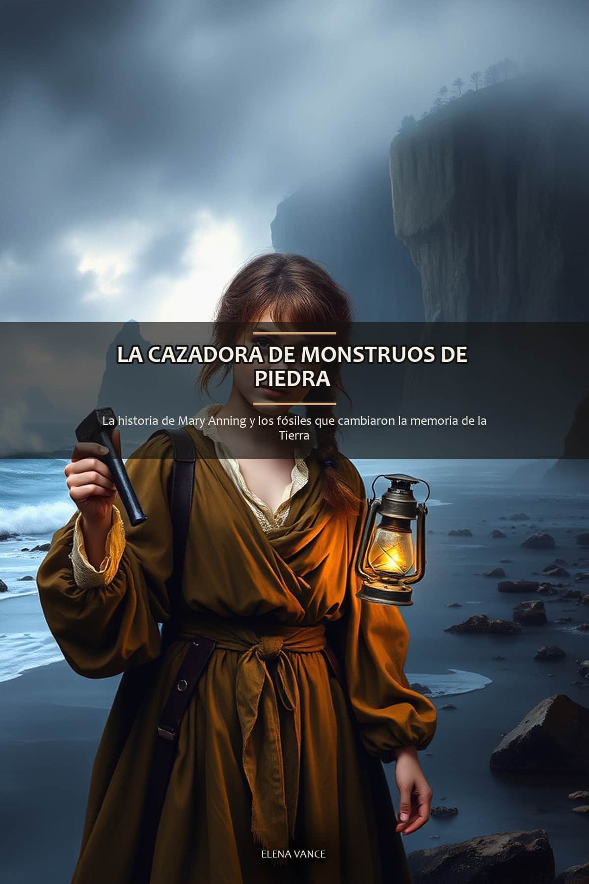 Portada de La Cazadora de Monstruos de Piedra, biografía de Mary Anning