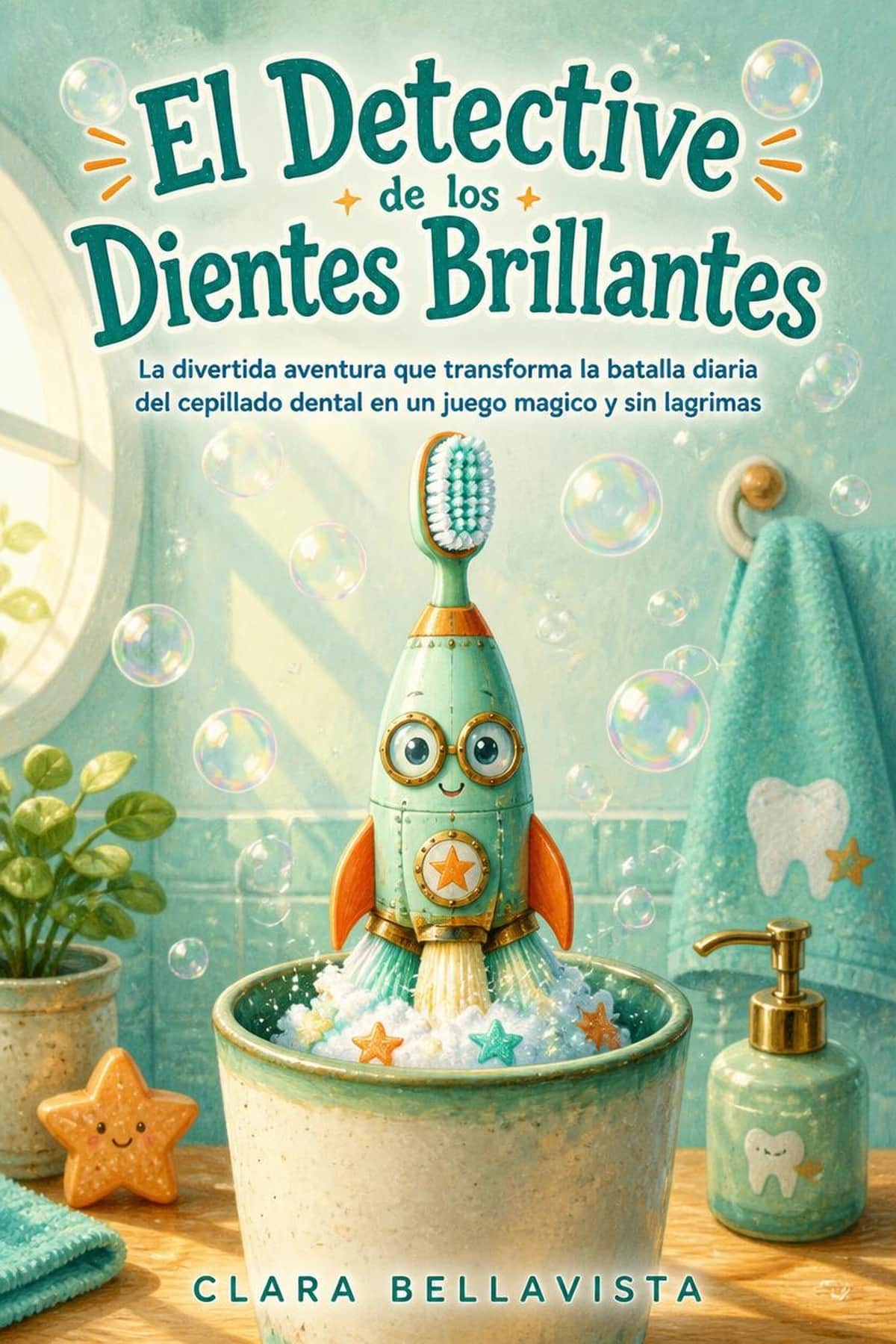 Portada de El Detective de los Dientes Brillantes, cuento sobre cepillado de dientes en niños