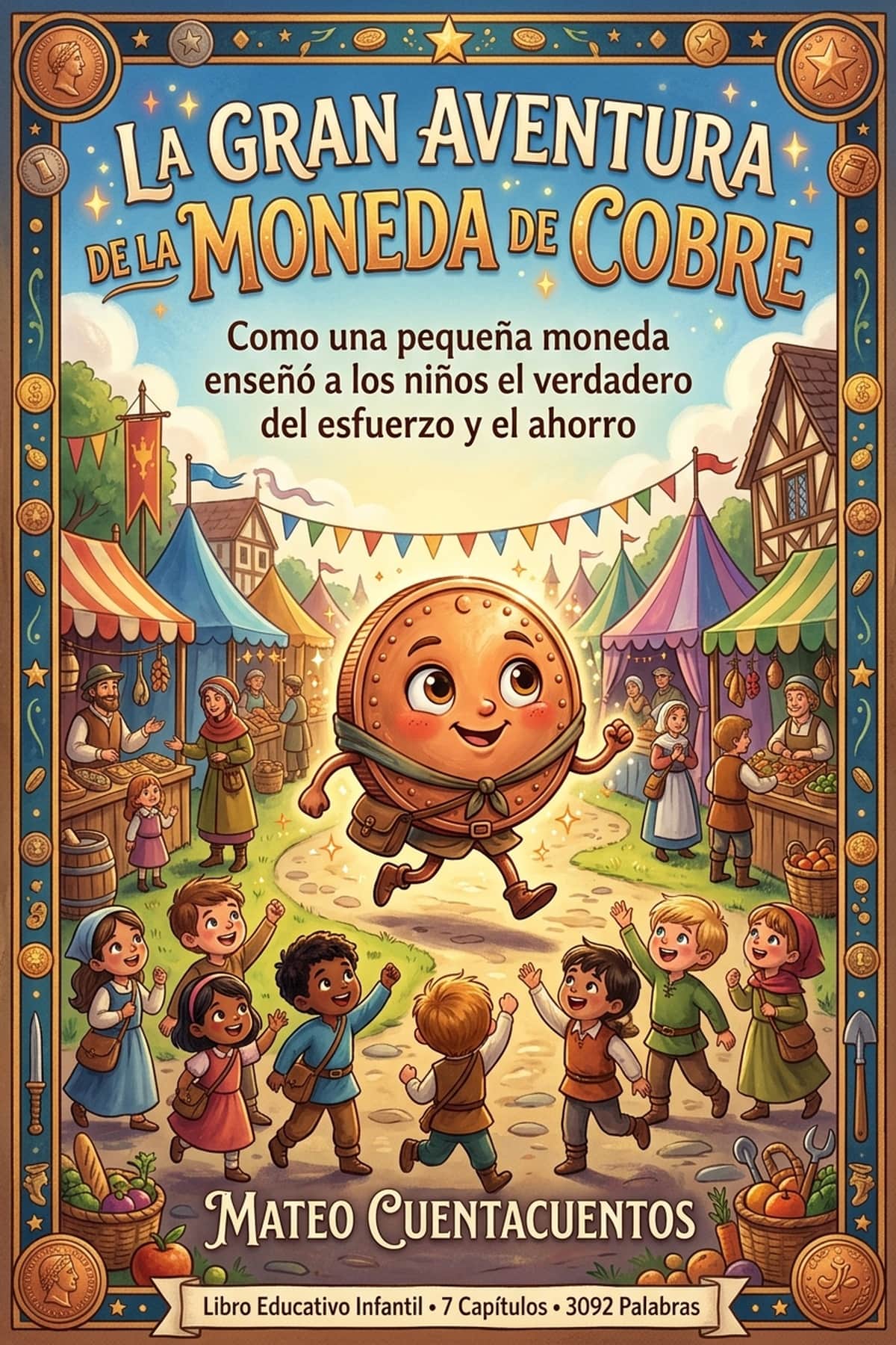Portada de La Gran Aventura de la Moneda de Cobre, libro educativo infantil sobre el ahorro para niños