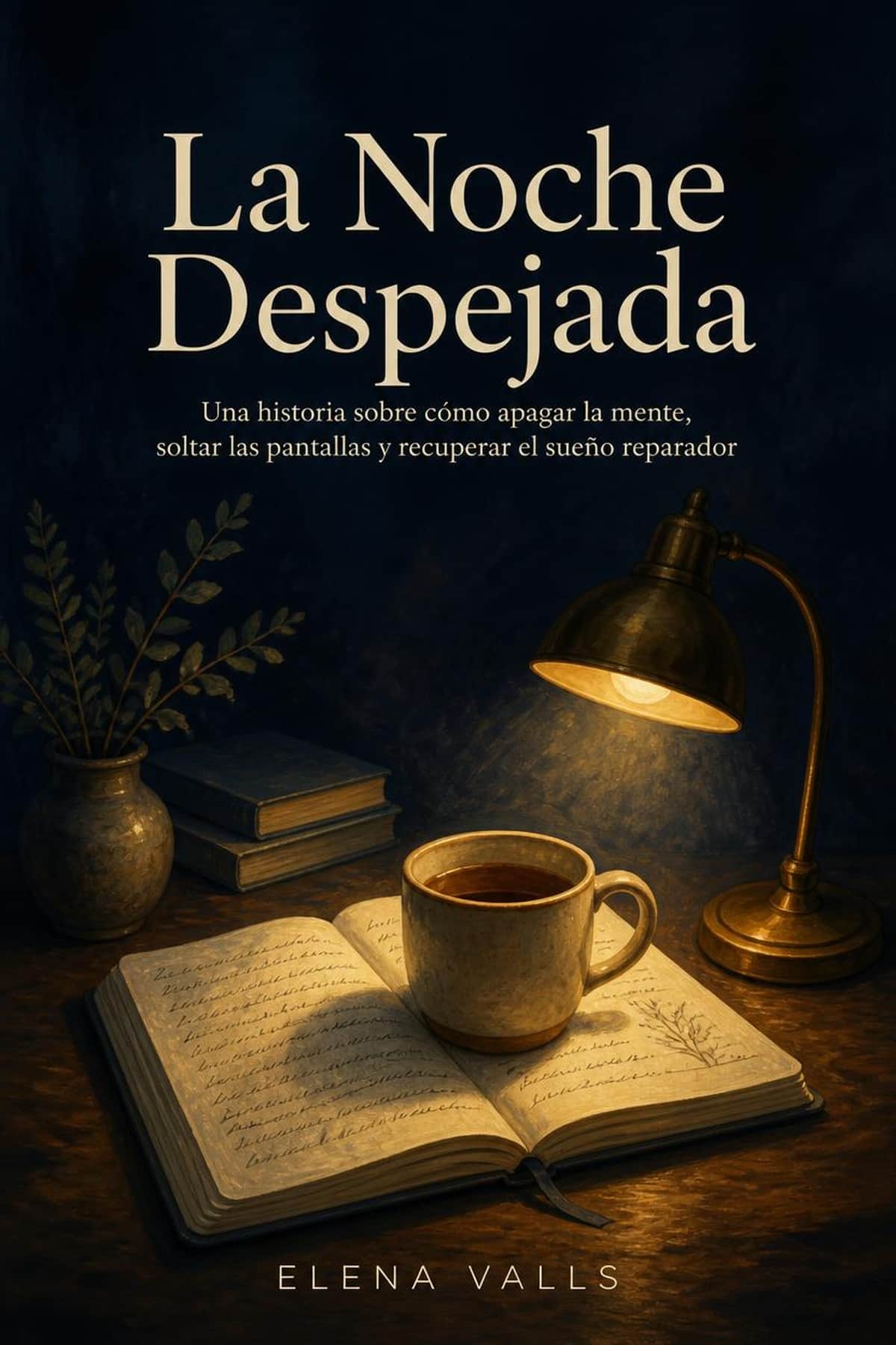 Portada de La Noche Despejada, libro de autoayuda sobre insomnio por estrés