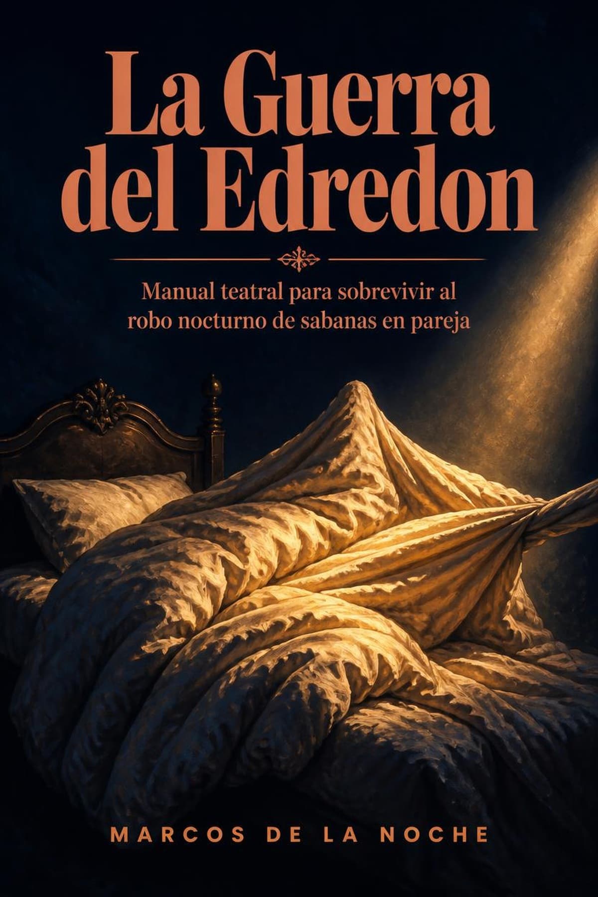 Portada de La Guerra del Edredón, obra teatral sobre robar sábanas pareja