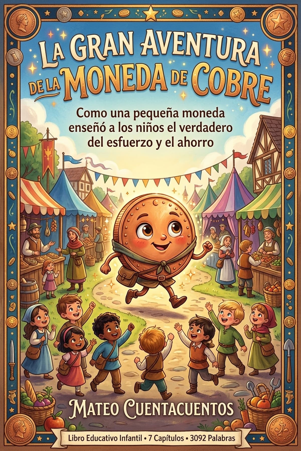 Portada de La Gran Aventura de la Moneda de Cobre, libro educativo infantil sobre el ahorro para niños