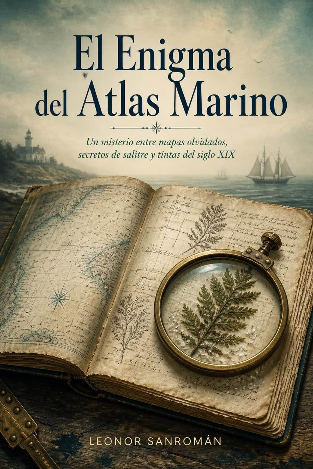 Portada de El Enigma del Atlas Marino, libro sobre misterio de libros antiguos