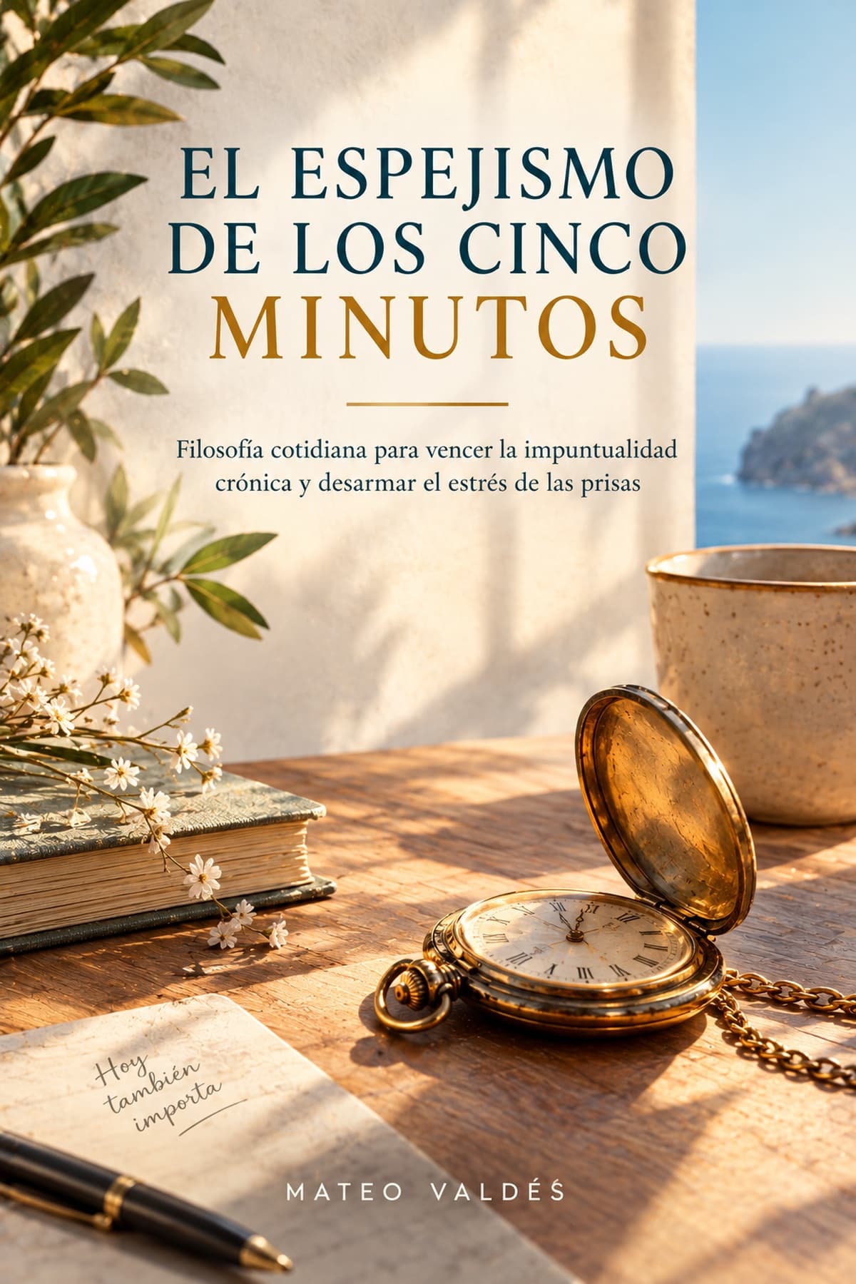 Portada de El Espejismo de los Cinco Minutos, ensayo sobre superar la impuntualidad crónica