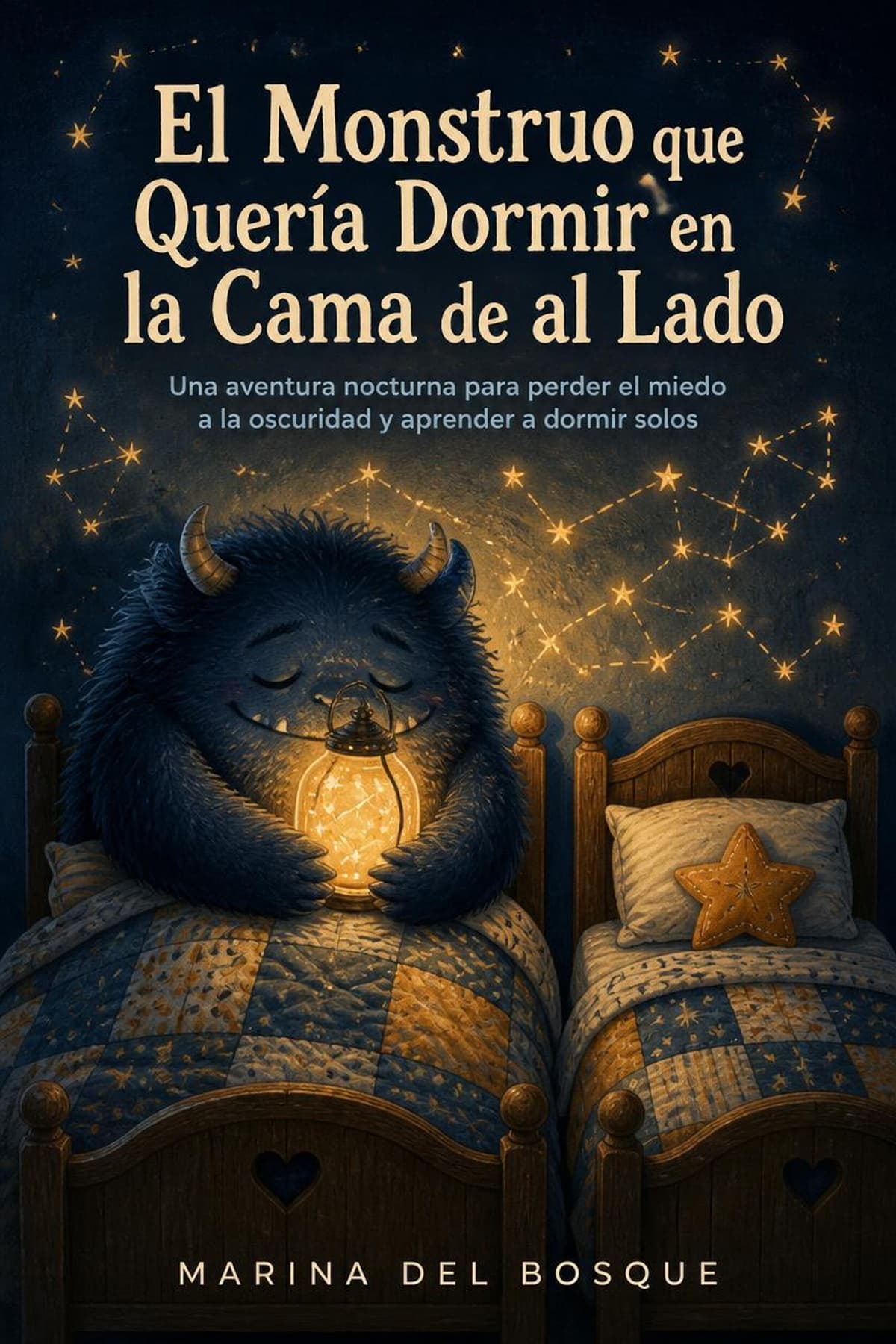 Portada de Libro infantil superar miedo a la oscuridad y dormir solo, cuento educativo sobre miedo a la oscuridad infantil